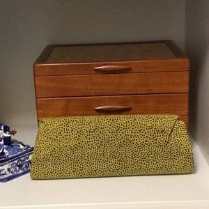 Leather animal print clutch